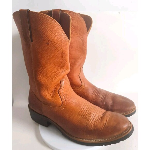 Guide Gear Mens Cowboy Work Tan Brown Leather Western Farm Boots Size 11 80461 - Picture 2 of 11